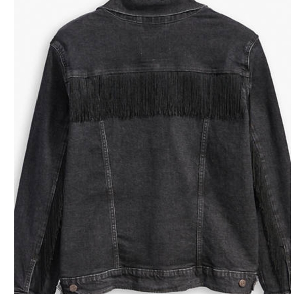 🆕️ LEVI'S Ex-Boyfriend's Trucker Fringe Jacket! - Picture 5 of 8
